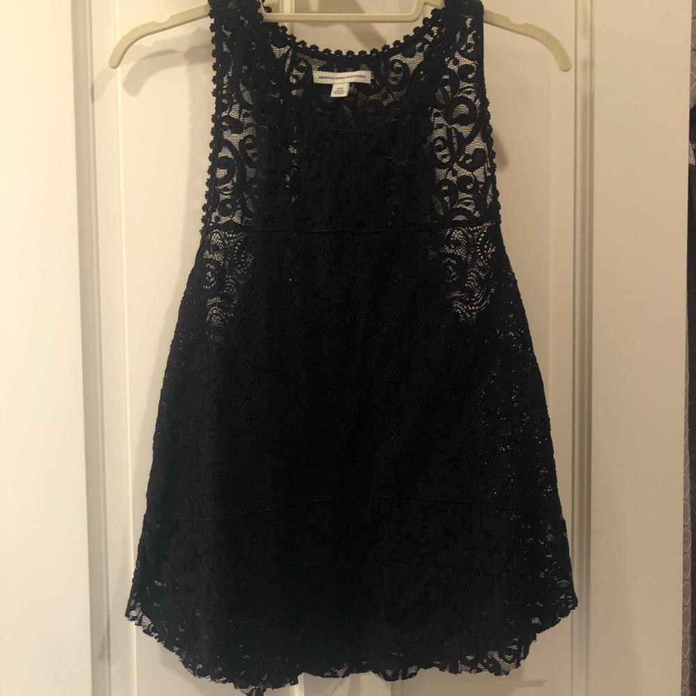 Black lace/mesh tank top